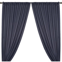 Yorkshire Natural Linen Rod Pocket Curtains Navy Blue Image 1