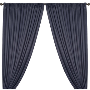 Yorkshire Natural Linen Rod Pocket Curtains Navy Blue Image 1