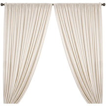 Yorkshire Natural Linen Rod Pocket Curtains Off White Image 1