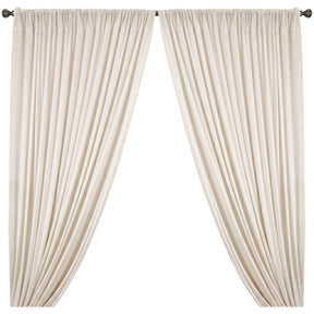 Yorkshire Natural Linen Rod Pocket Curtains Off White Image 1