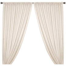 Polyester Interlock Knit Lining Rod Pocket Curtains Off White Image  1
