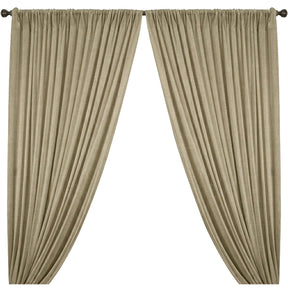 Yorkshire Natural Linen Rod Pocket Curtains Olive Image 1