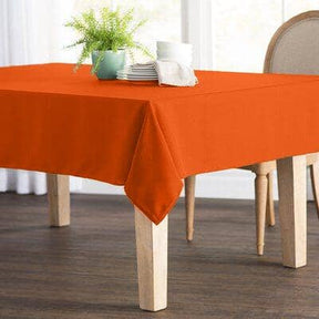 Polyester Poplin Rectangular Table Cloth Covers (60 Inch) Orange Image 1