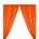 Polyester Poplin Rod Pocket Curtains (60 Inch) Orange Image 1