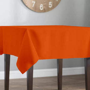 Polyester Poplin Rectangular Table Cloth Covers (60 Inch) Orange Image 2