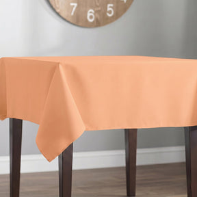 Polyester Poplin Rectangular Table Cloth Covers (60 Inch) Peach Image 2
