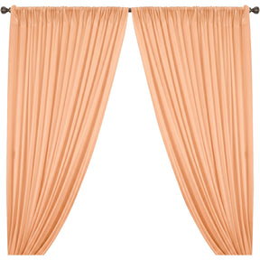 Polyester Poplin Rod Pocket Curtains (60 Inch) Peach Image 1
