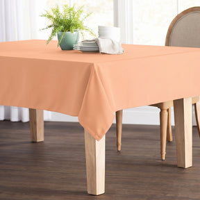 Polyester Poplin Rectangular Table Cloth Covers (60 Inch) Peach Image 1
