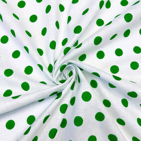 Small Polka Dot Cotton Poplin Fabric 43 44 Inch Fabric SV575575 White / Green 3