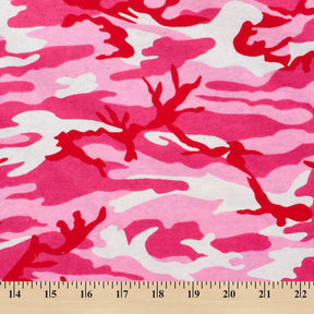 Camouflage Printed Cotton Flannel Fabric SV576974 Pink A9