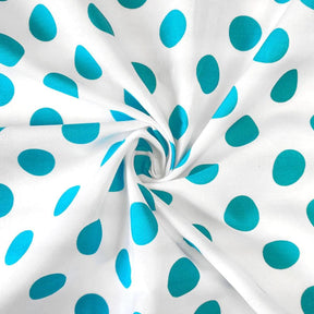 Large Polka Dot Cotton Poplin Fabric 58 60 Inch SV576938 White / Aqua 2