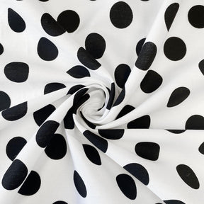 Large Polka Dot Cotton Poplin Fabric 58 60 Inch SV576948 White / Black 2