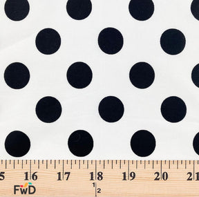 Large Polka Dot Cotton Poplin Fabric 58 60 Inch SV576948 White / Black 3