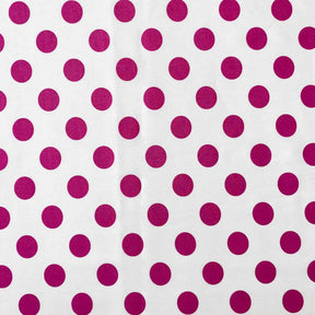 Large Polka Dot Cotton Poplin Fabric 58 60 Inch SV576946 White / Fuchsia 1
