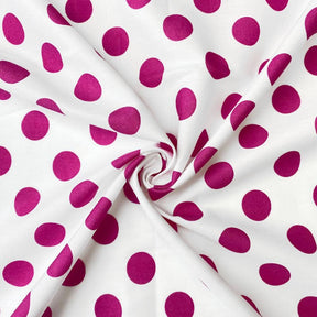 Large Polka Dot Cotton Poplin Fabric 58 60 Inch SV576946 White / Fuchsia 2