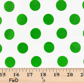 Large Polka Dot Cotton Poplin Fabric 58 60 Inch SV576950 White / Green 3