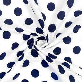 Large Polka Dot Cotton Poplin Fabric 58 60 Inch SV576954 White / Navy Blue 2