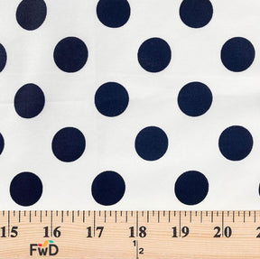 Large Polka Dot Cotton Poplin Fabric 58 60 Inch SV576954 White / Navy Blue 3