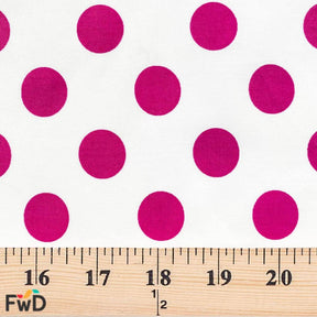 Large Polka Dot Cotton Poplin Fabric 58 60 Inch SV576960 White / Pink 3