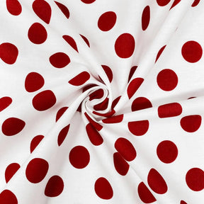 Large Polka Dot Cotton Poplin Fabric 58 60 Inch SV576956 White / Red 2