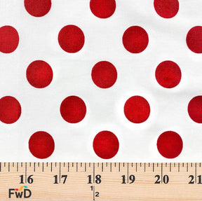 Large Polka Dot Cotton Poplin Fabric 58 60 Inch SV576956 White / Red 3