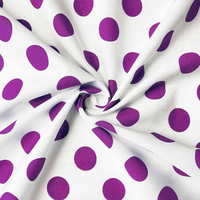 Large Polka Dot Cotton Poplin Fabric 58 60 Inch SV576958 White / Violet 2