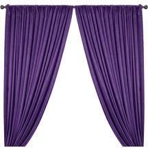 Yorkshire Natural Linen Rod Pocket Curtains Purple Image 1