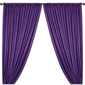 Yorkshire Natural Linen Rod Pocket Curtains Purple Image 1