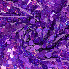 Paillette Circle Sequins On Mesh Fabric SV582259 Holographic Purple Image A2