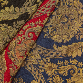Floral Bloom Two Tone Polyester Rayon Chenille Damask Jacquard Fabric Group