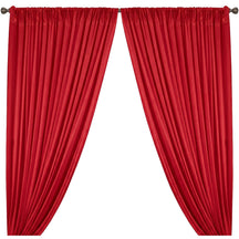 Yorkshire Natural Linen Rod Pocket Curtains Red Image 1