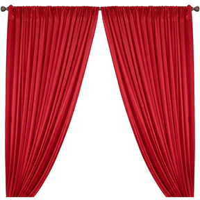 Yorkshire Natural Linen Rod Pocket Curtains Red Image 1