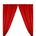 Polyester Poplin Rod Pocket Curtains (60 Inch) Red Image 1