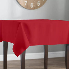 Polyester Poplin Rectangular Table Cloth Covers (60 Inch) Red Image 2