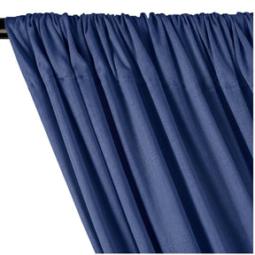 Yorkshire Natural Linen Rod Pocket Curtains Royal Blue Image 2