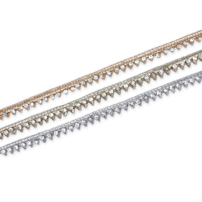 1 Centimeter Triangular Rhinestone Glitter Braided Trim Group