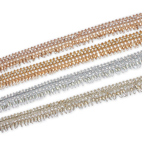 1 Inch Glitter Gem Gut Rhinestone Corded Trim Group