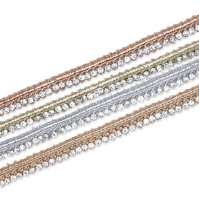 1 Centimeter Diamond Rhinestone Metallic Braided Cord Trim Group