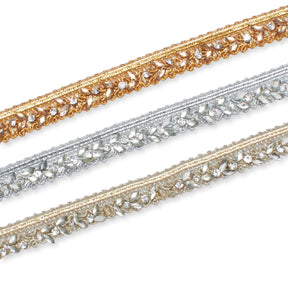 0 5 Inch Bedazzled Rhinestone Corded Trim Group