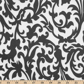 Ottertex Waterproof Canvas Scroll Print Fabric SV570291 White / Black Image A9