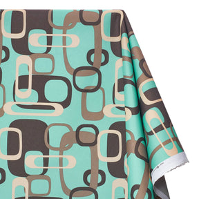 Ottertex Waterproof Canvas Retro Print Fabric SV570296 Aqua Image A1