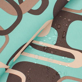 Ottertex Waterproof Canvas Retro Print Fabric SV570296 Aqua Image A4