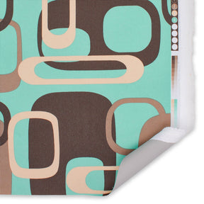 Ottertex Waterproof Canvas Retro Print Fabric SV570296 Aqua Image A5
