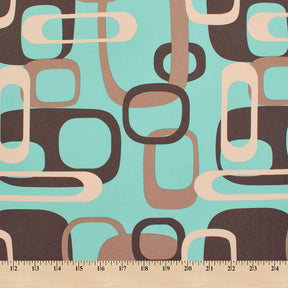 Ottertex Waterproof Canvas Retro Print Fabric SV570296 Aqua Image A9