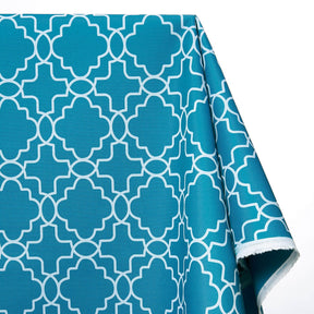 Ottertex Waterproof Canvas Trellis Print Fabric SV570303 Turquoise Image A1