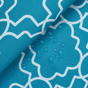 Ottertex Waterproof Canvas Trellis Print Fabric SV570303 Turquoise Image A4