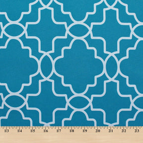 Ottertex Waterproof Canvas Trellis Print Fabric SV570303 Turquoise Image A9