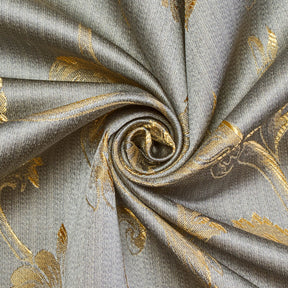 Extra Wide Vine Upholstery Jacquard Fabric SV570992 1 Baby Blue / Gold 2