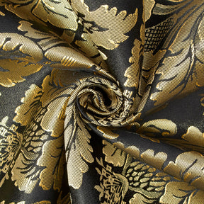 Extra Wide Floral Damask Upholstery Jacquard Fabric SV570994 1 Black / Gold 2