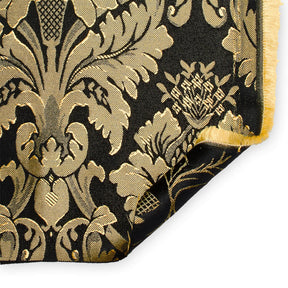 Extra Wide Floral Damask Upholstery Jacquard Fabric SV570994 1 Black / Gold 3